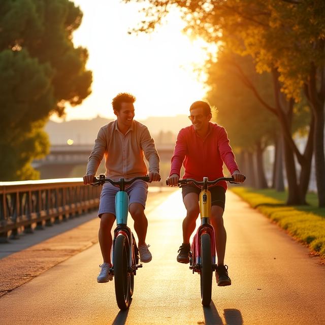 Ciclisti lungo il Tevere a Roma